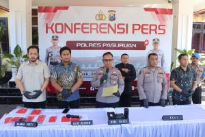 Polres Pasuruan Amankan 5 Tersangka Kasus Tambang Andesit Ilegal di Purwosari
